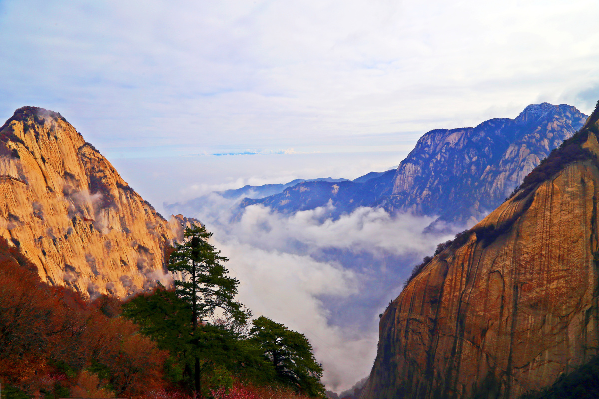 陕西华山春天的景色6979