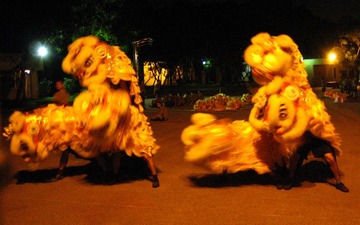 秋夜舞狮