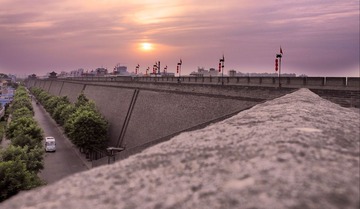 城墙上的日落