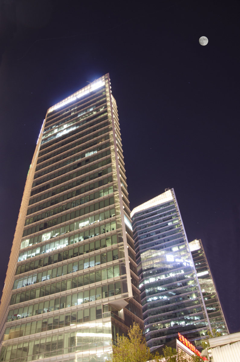 晚拍角楼,夜拍华贸