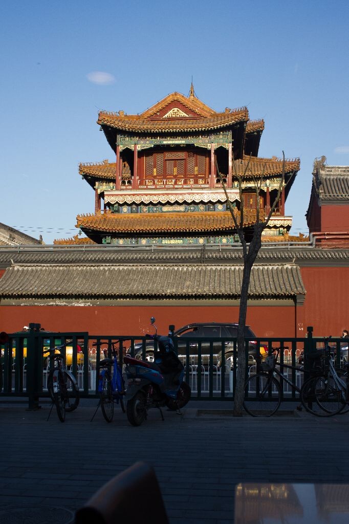那当年的英姿早已不在，<br />
佝偻着的身子爬满皱纹。<br />
撑着根拐杖，<br />
穿过街道，<br />
吃、唠着、存在着。