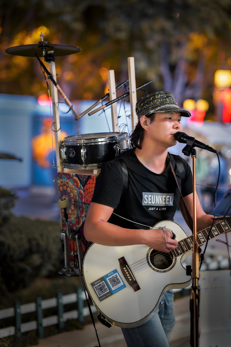 街头艺人肖像济南风组合乐队