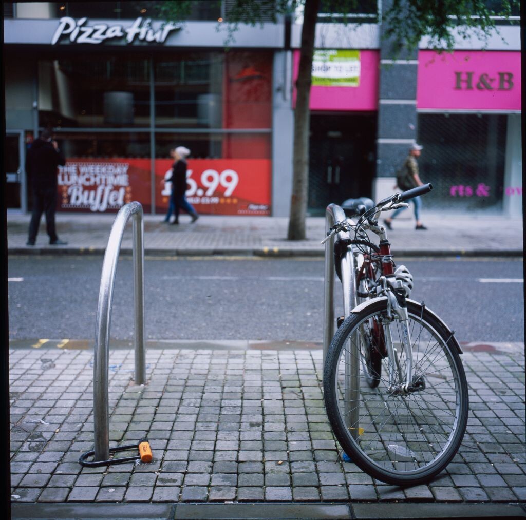 Manchester city center, Rolleiflex 3.5F, Fujichrome Provia 100F