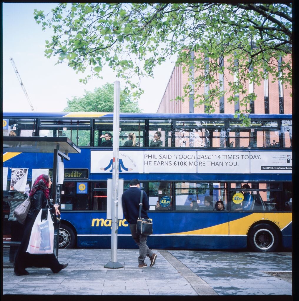 Manchester city center, Rolleiflex 3.5F, Fujichrome Provia 100F
