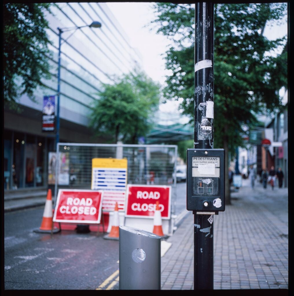 Manchester city center, Rolleiflex 3.5F, Fujichrome Provia 100F