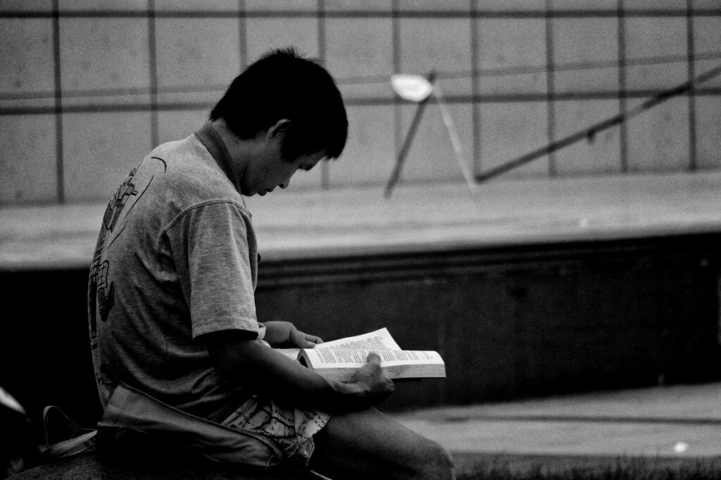 我害怕阅读的人。当他们阅读时，脸就藏匿在书后面。书一放下，就以贵族王者的形象在我面前闪耀。举手投足都是自在风采。让我明了，阅读不只是知识，更是魔力。他们是懂美学的牛顿。懂人类学的梵谷。懂孙子兵法的甘地。血液里充满答案，越来越少的问题能让他们恐惧。彷佛站在巨人的肩牓上，习惯俯视一切。那自信从容，是这世上最好看的一张脸。