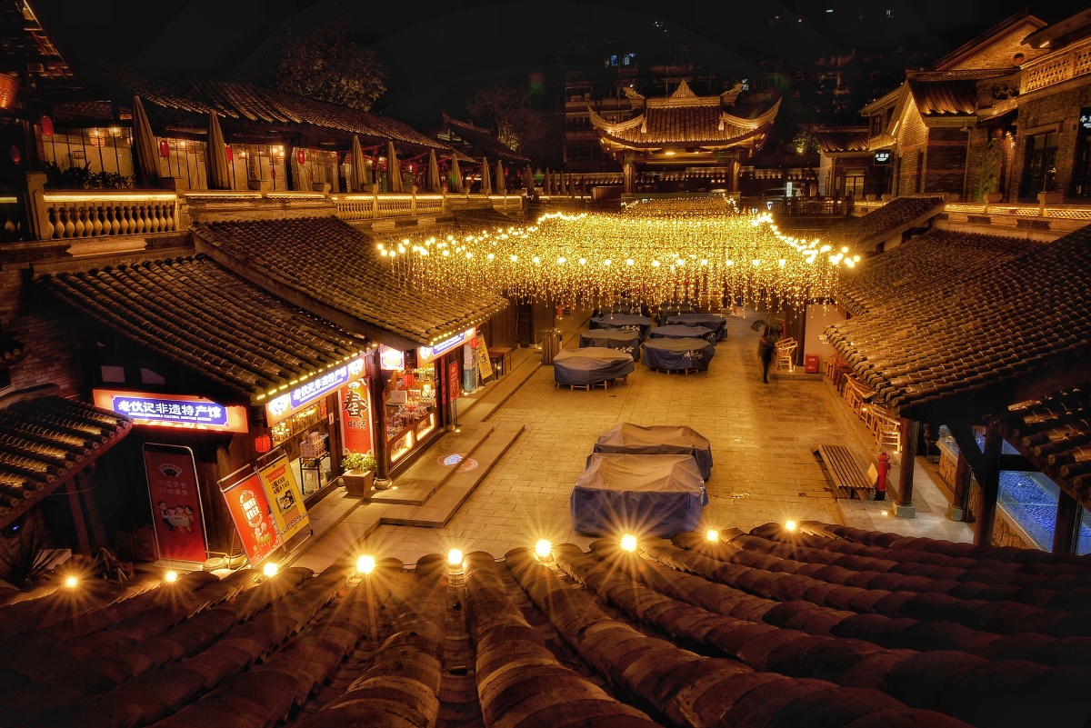 东门市井夜景灯光