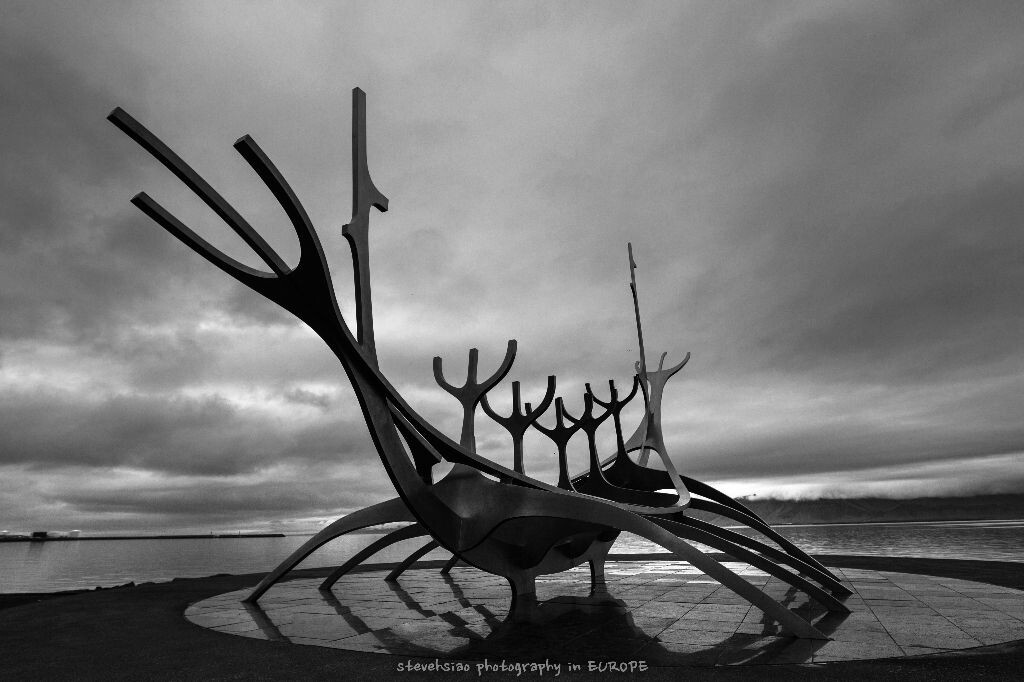 维京船雕塑，雷克雅未克，冰岛