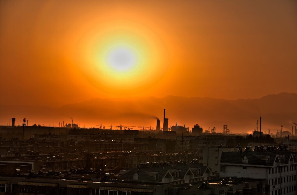 美丽夕阳，美丽银川