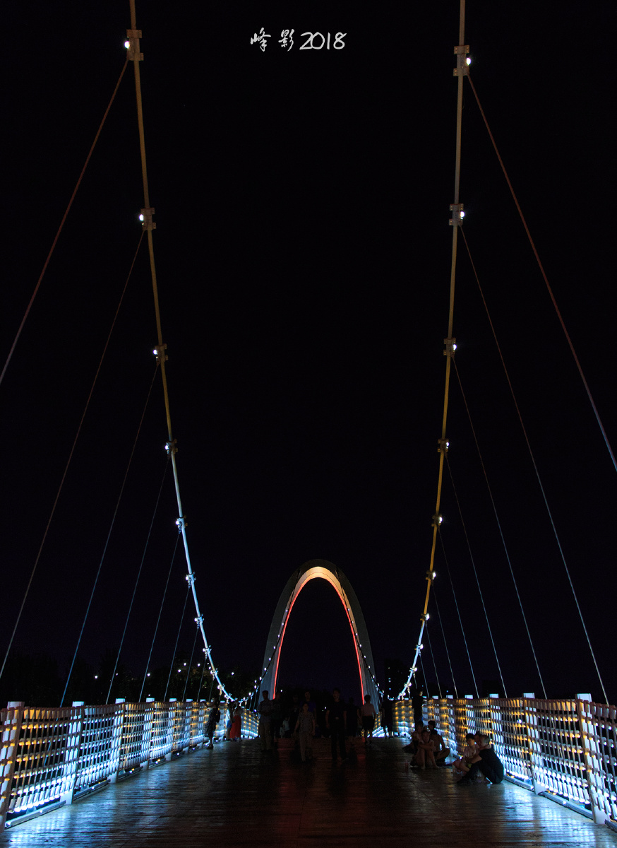 大淄博孝妇河畔夜景