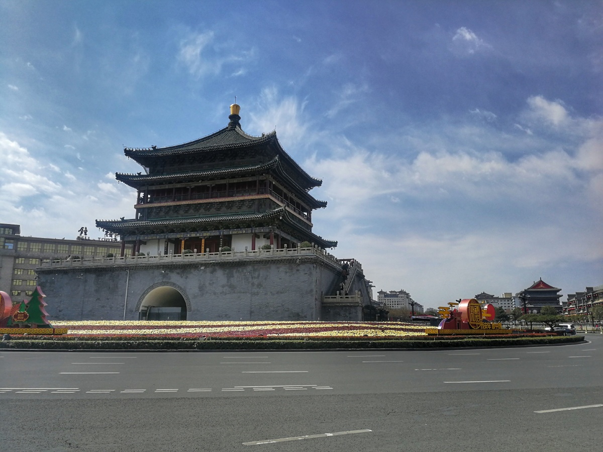 西安长安八景之一钟鼓相闻晨钟暮鼓