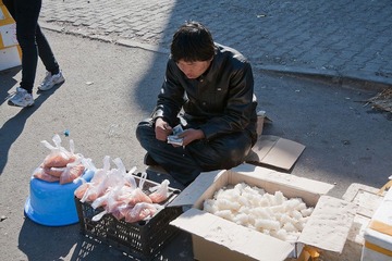 腊月28宁河集市上的小贩