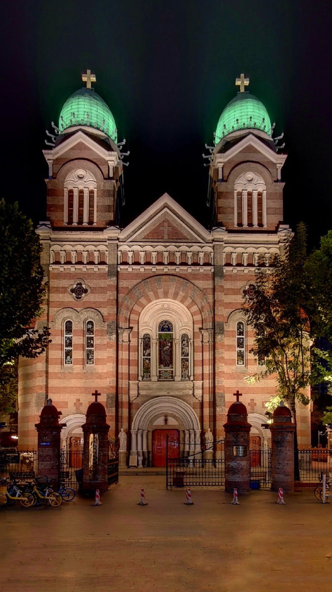 天津西开教堂夜景