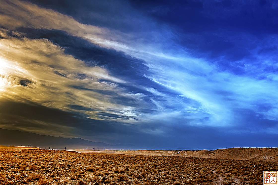 戈壁风云变幻莫测,一直接连蹲守6天,终于拍到这么一张让我自己满意的