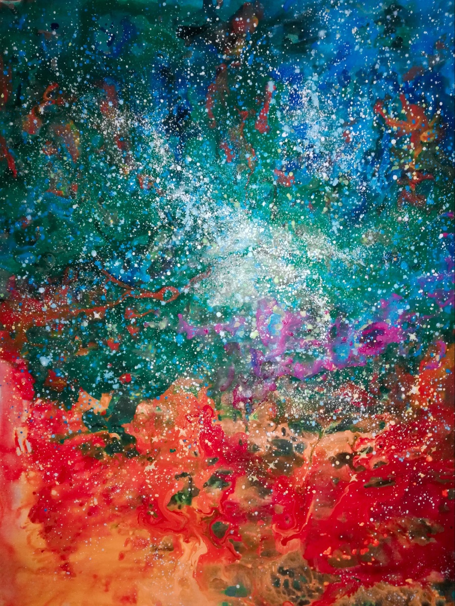 我的油画太空系列一太阳系星云