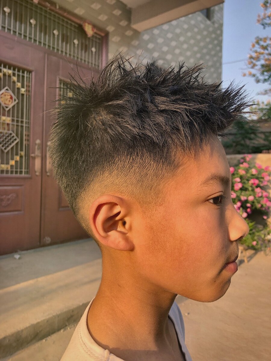 男童菠萝头发型图片