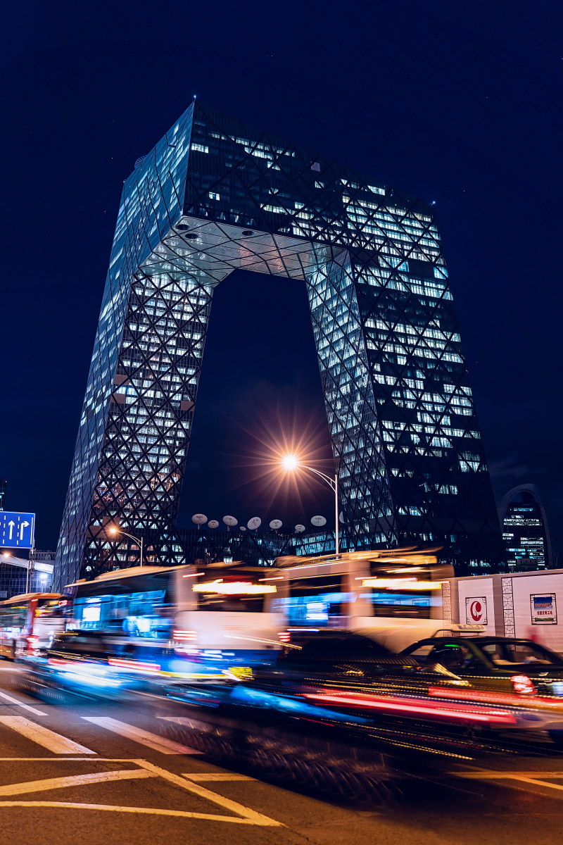 国贸夜景央视大楼
