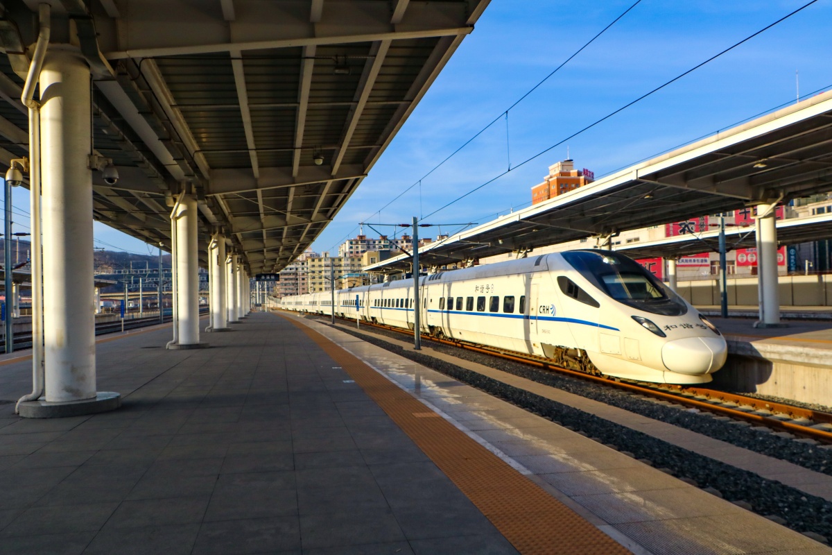 crh5g动车组进站