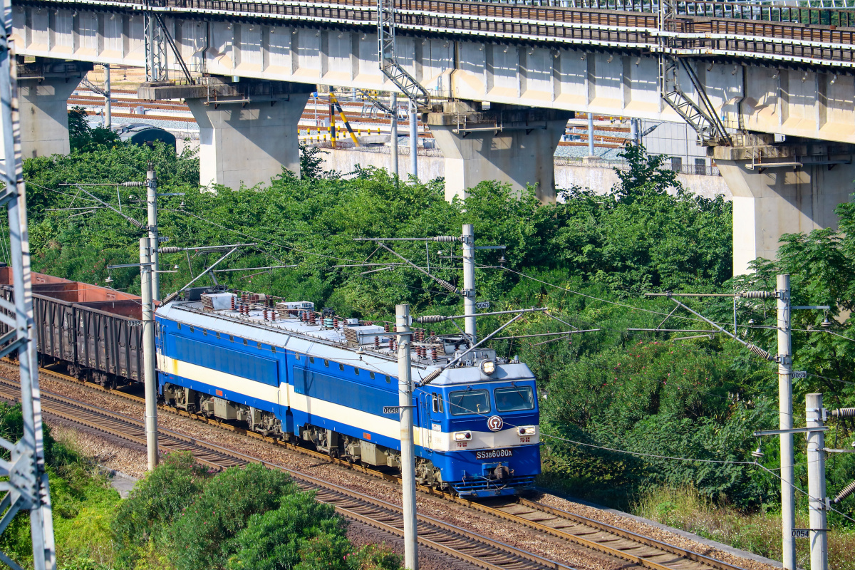 韶山3b牵引货列驶来 - 和谐电3c-0869 - 图虫