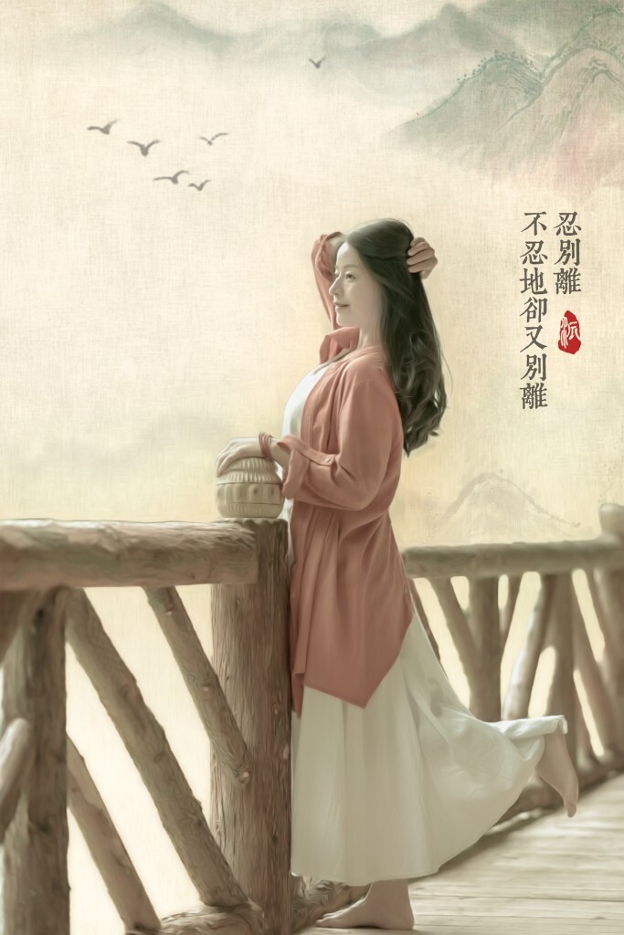 模特奢华的气质，非常适合古风后期。