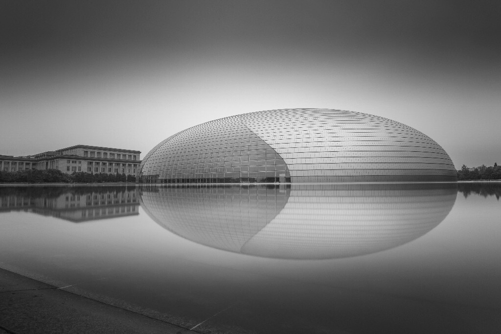 午后的国家大剧院，ND1000，30秒。
