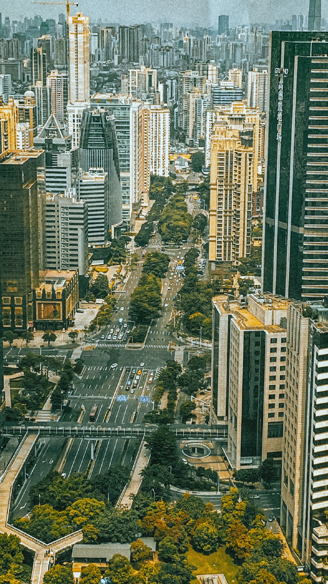 城市街道建筑物现代化市中心