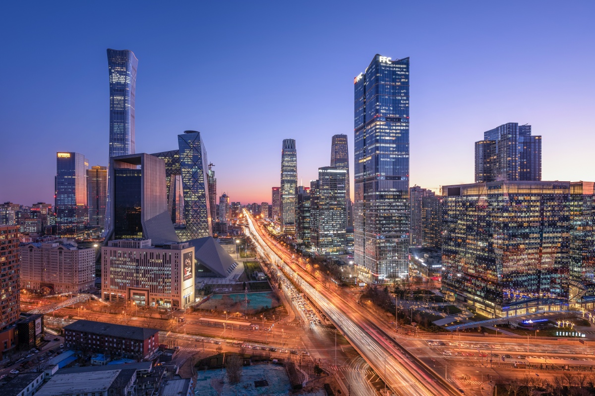 北京国贸东三环夜景