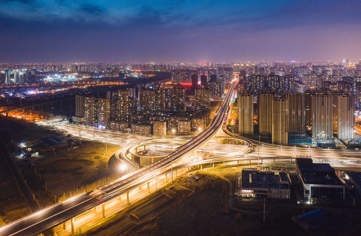 沈阳立交桥城市天际线