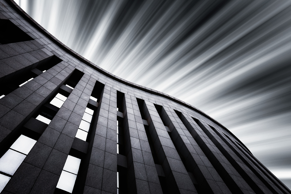 黑白建筑结构线条