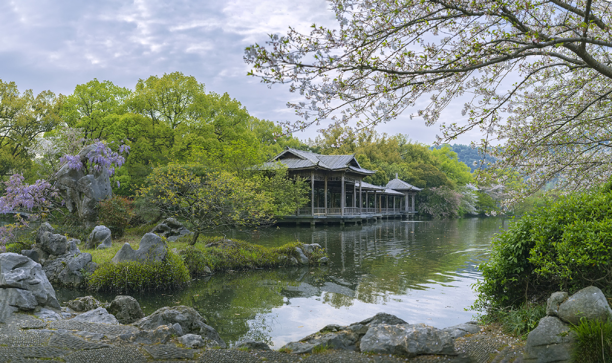 杭州花港公园内的春景