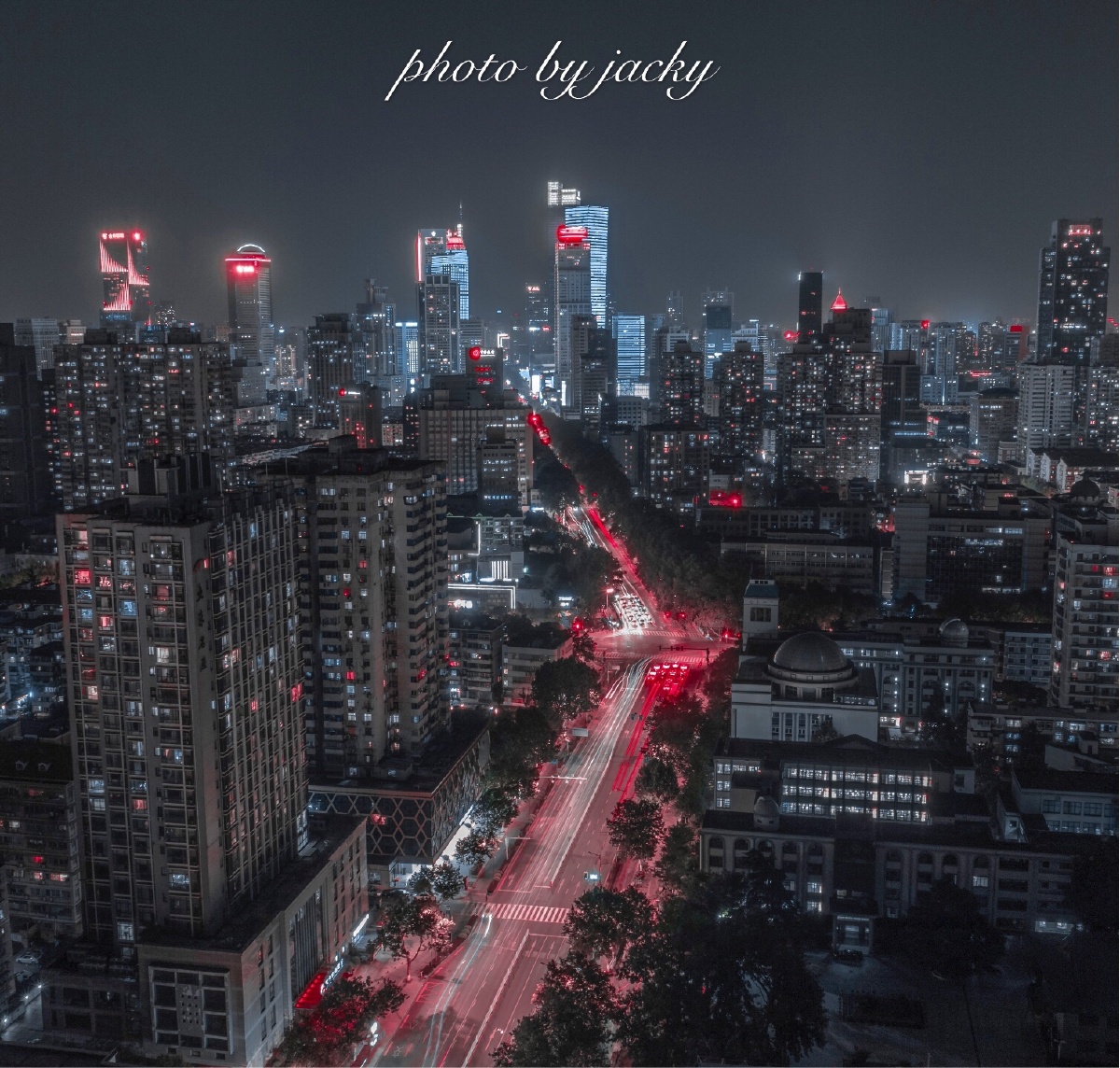 六朝古都华灯初上灯火霓虹