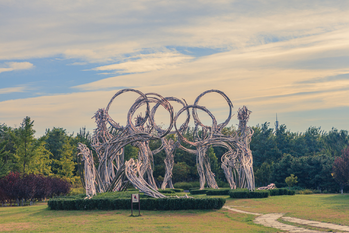 老照片奥运雕塑