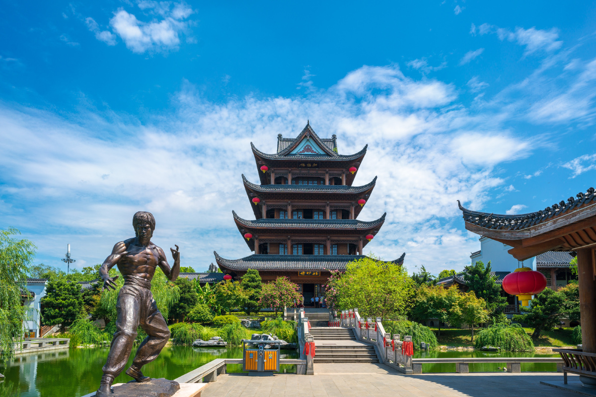 长沙橘子洲头江神庙风光