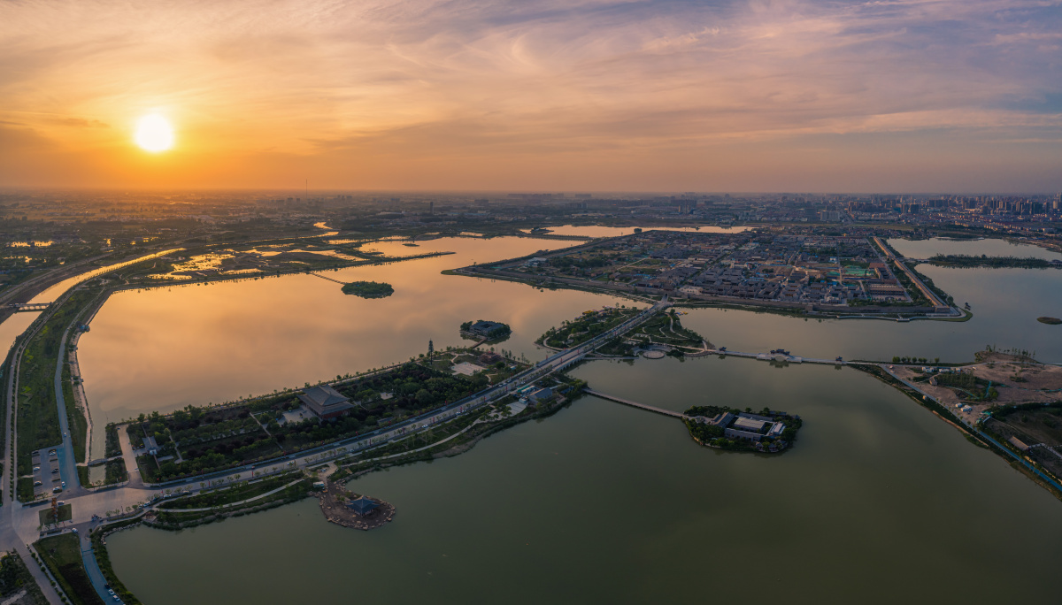 商丘古城夕照全景