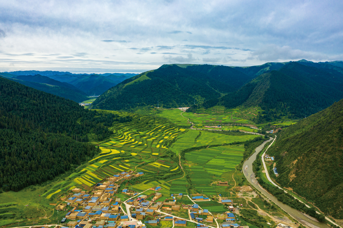 航拍卓尼贡巴寺