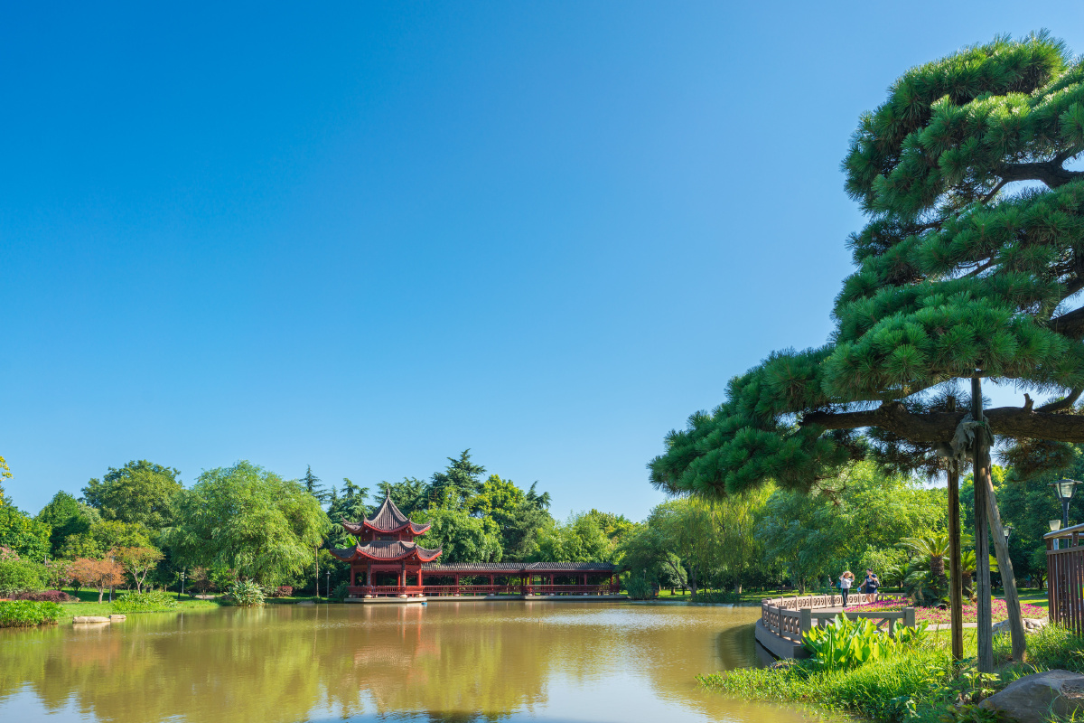 长沙橘子洲枕江亭风光