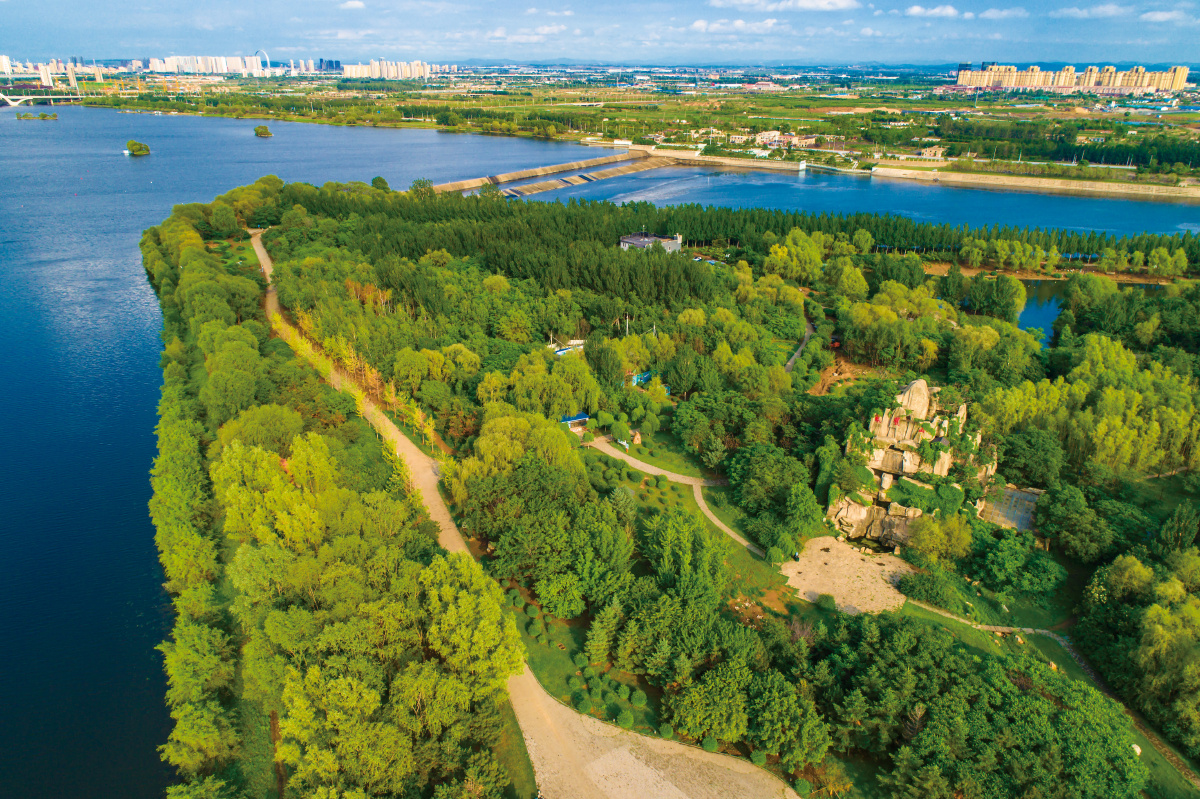 航拍沈阳鸟岛风光