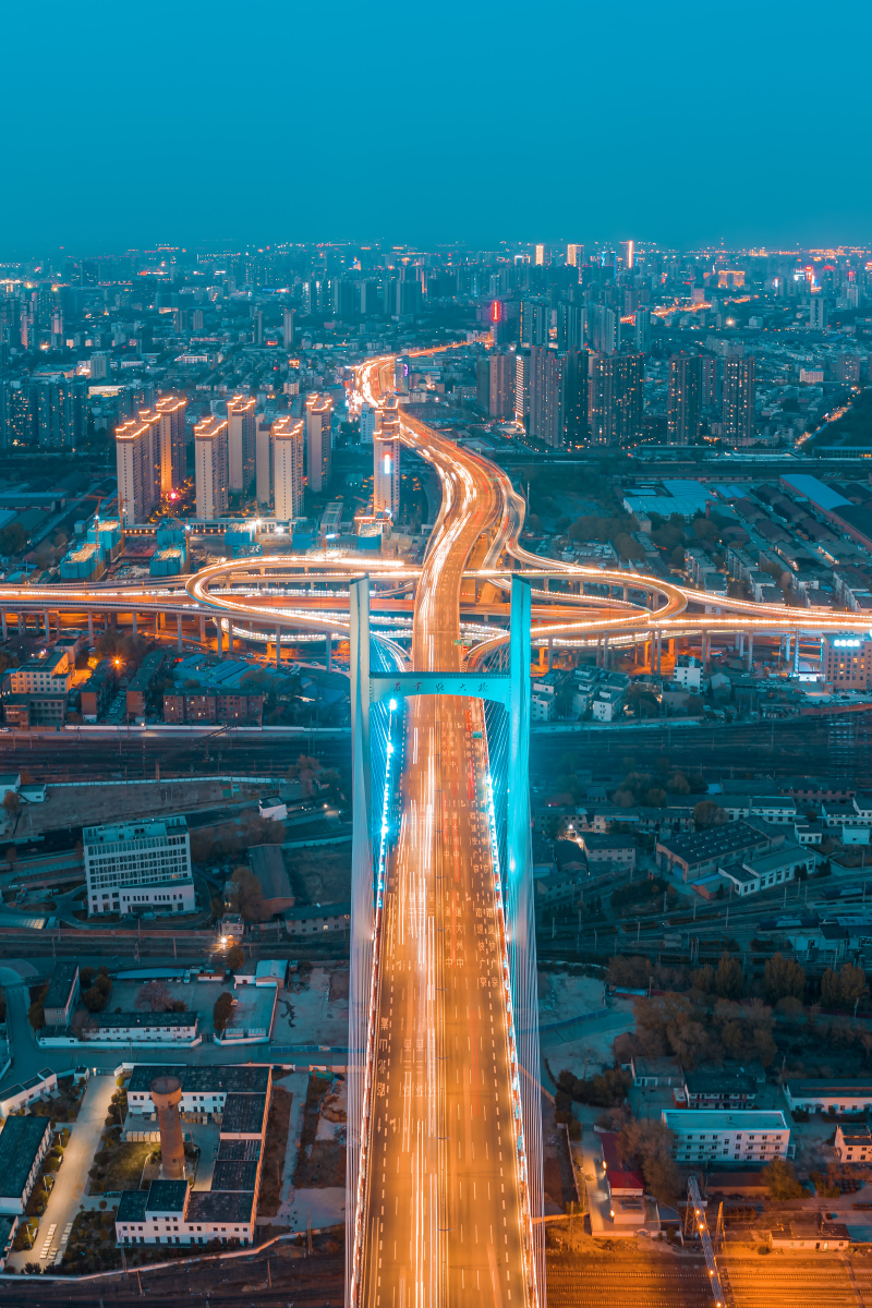 航拍郑州农业路京广快速路立交桥