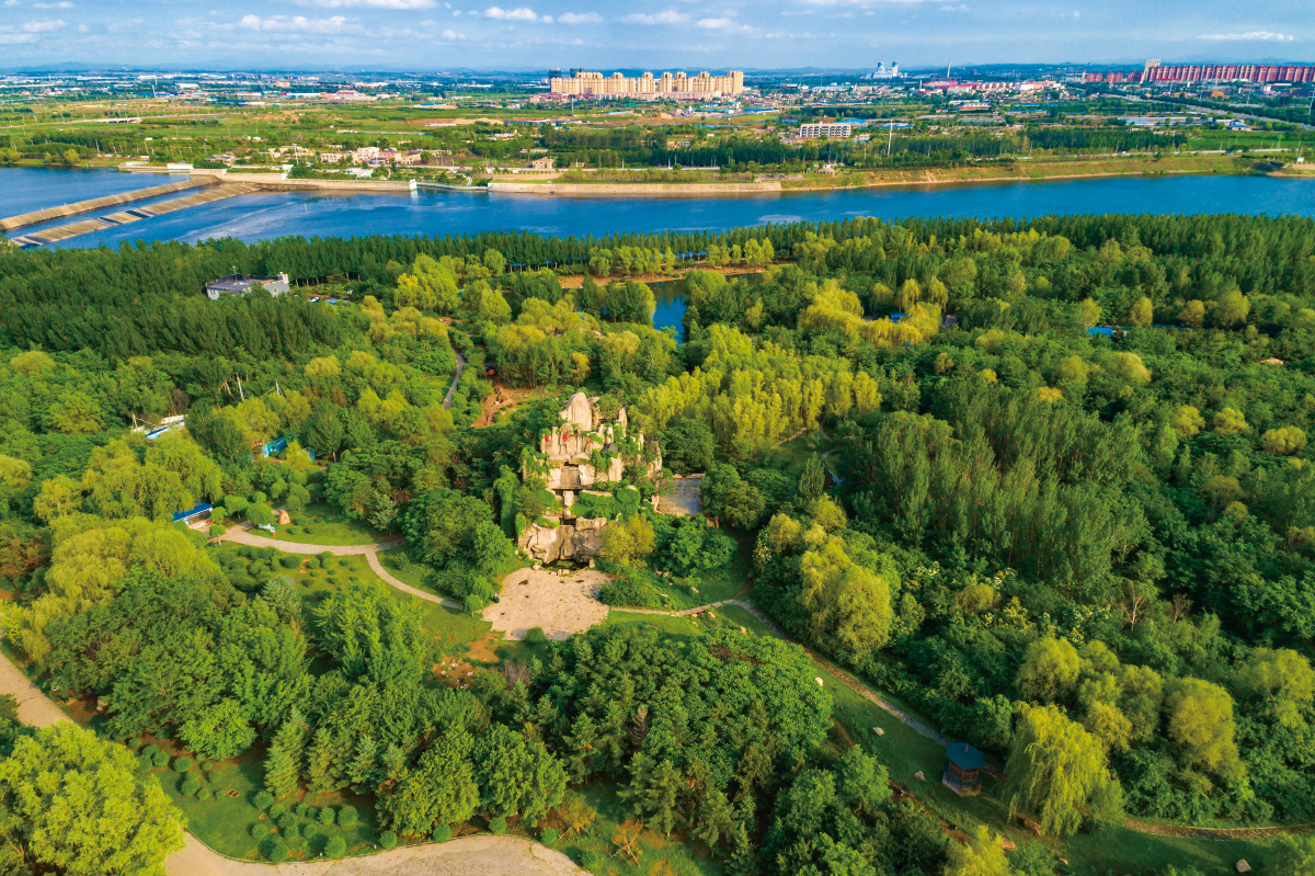 航拍沈阳鸟岛风光