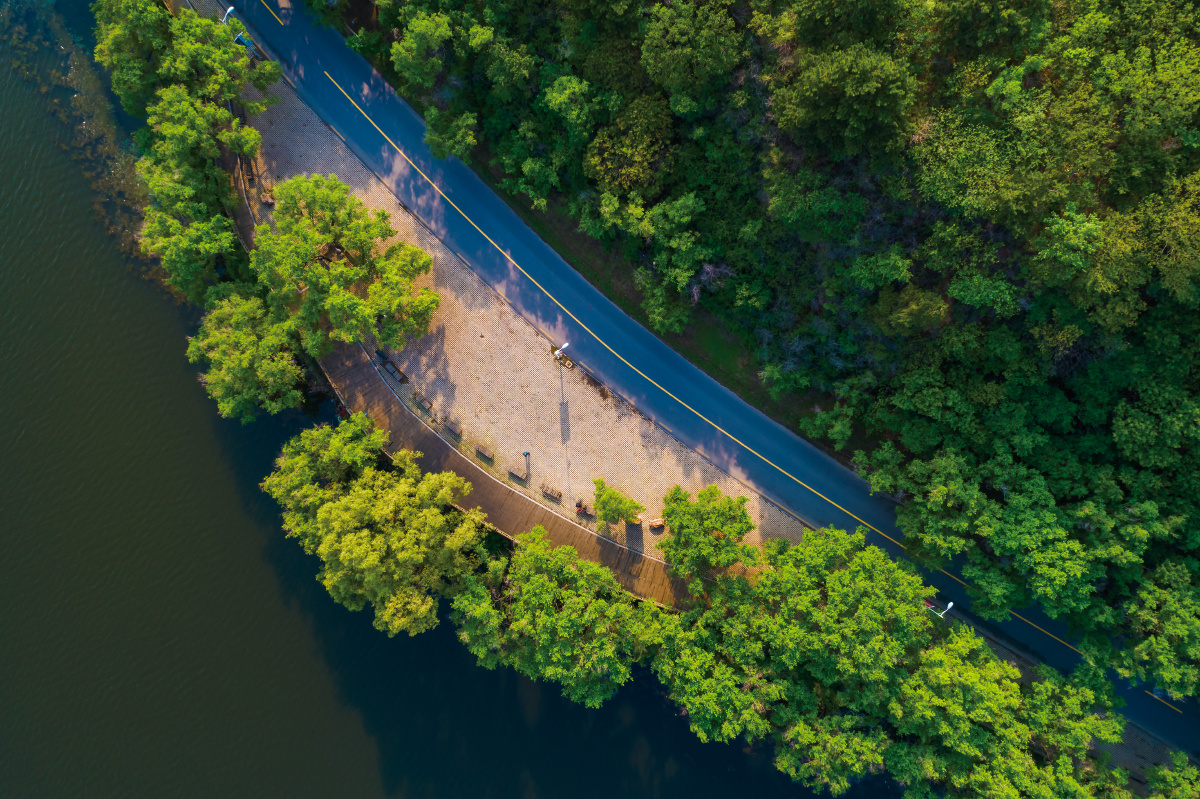 航拍沈阳鸟岛风光