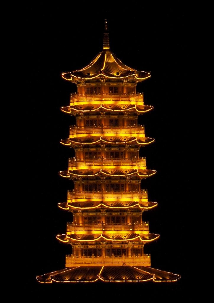 柘城名片——榕湖塔.夜景