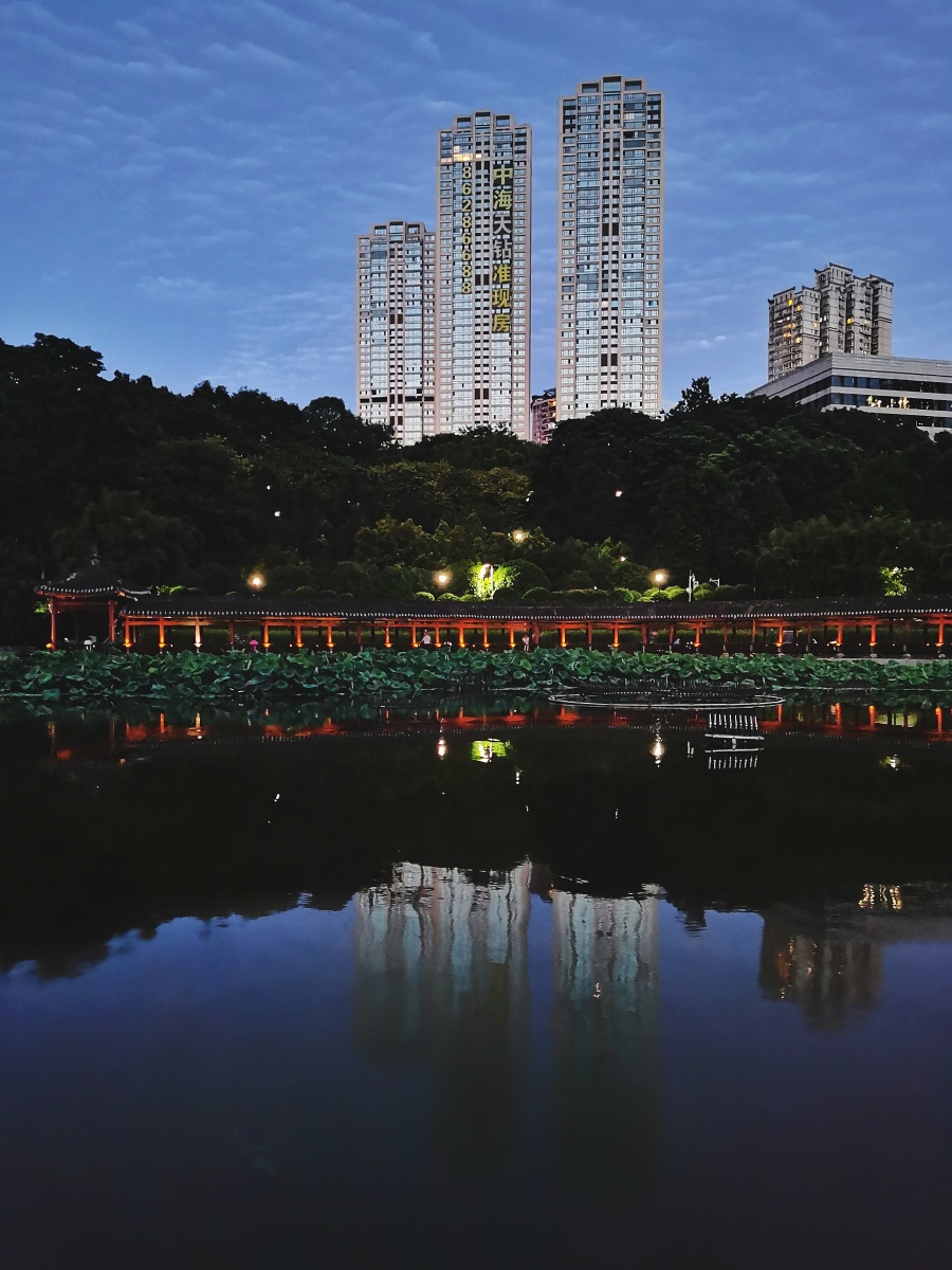 夜景手机拍摄于重庆龙头寺公园