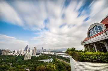 阳台上看深圳湾