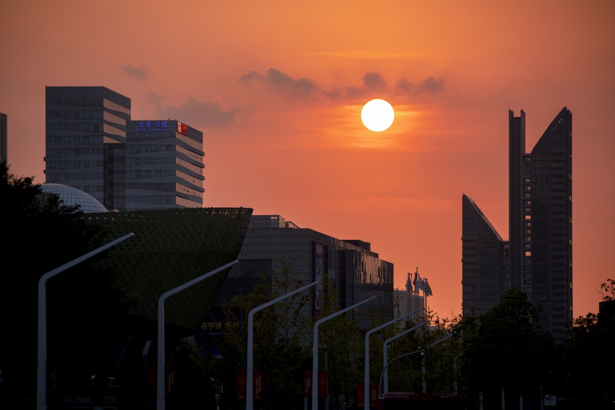 城市落日