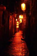 西塘-红灯下的石板街