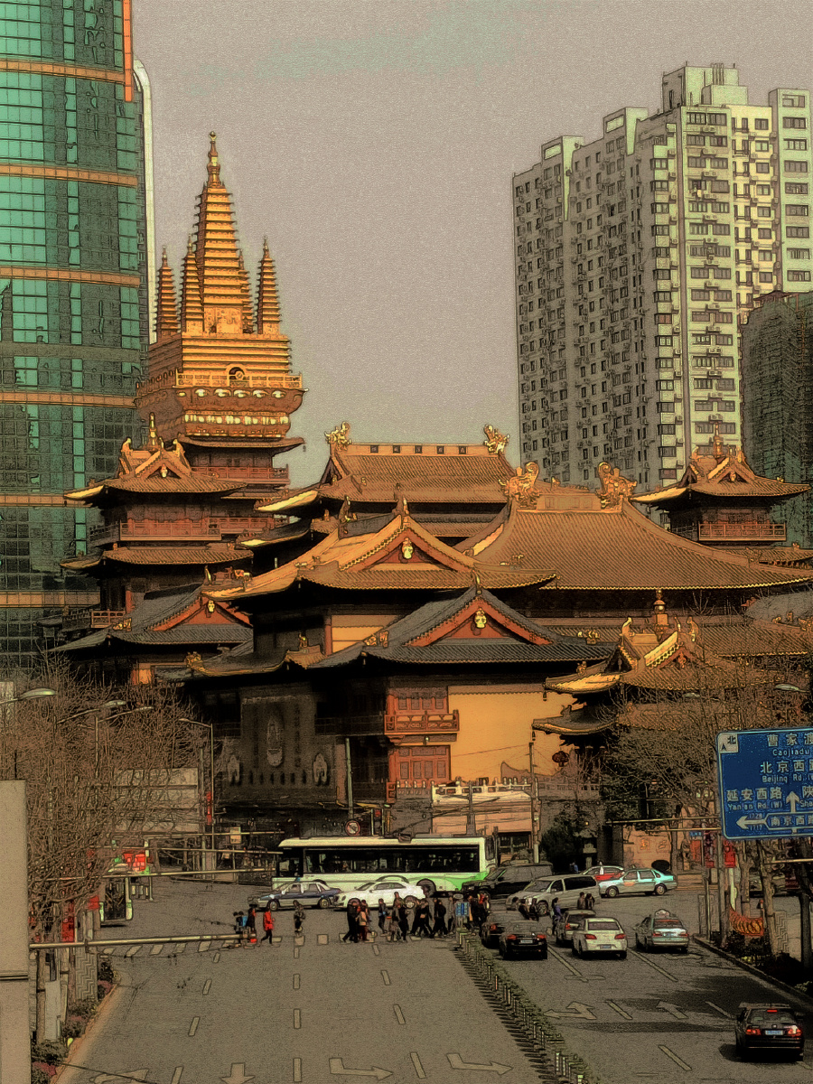 静安古寺一拍于上海南京西路静安寺