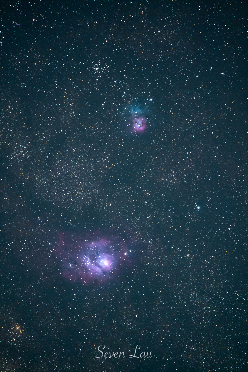 人马座m8礁湖星云ngc6523人马座m20三裂星云ngc6514索尼a7r3索尼200