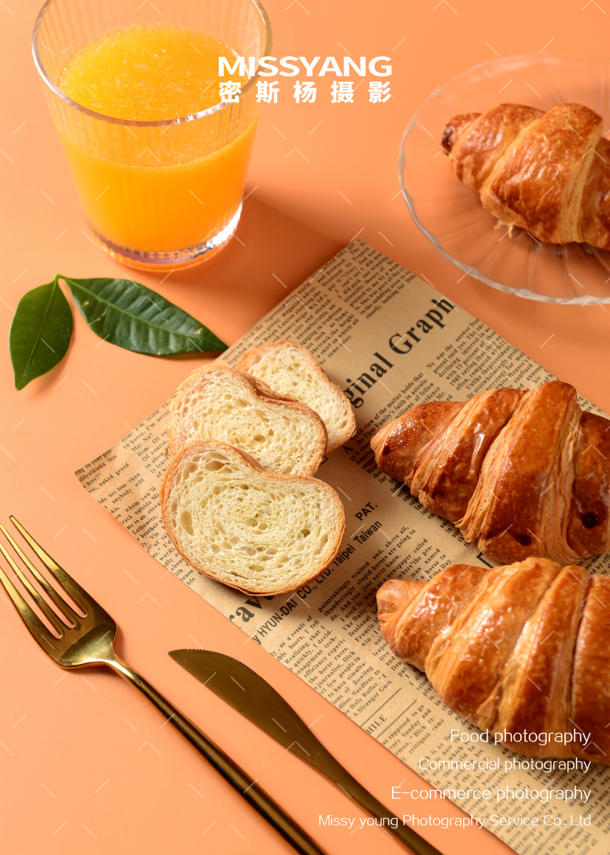 牛角包拍摄面包糕点美食摄影