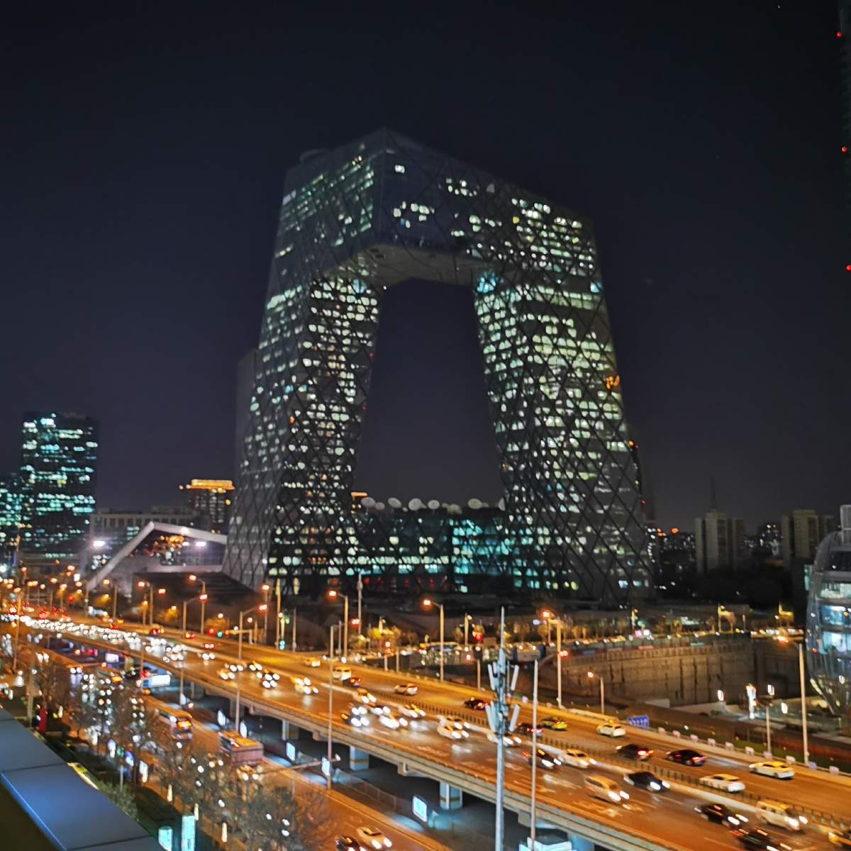 国贸鸟瞰北京夜色