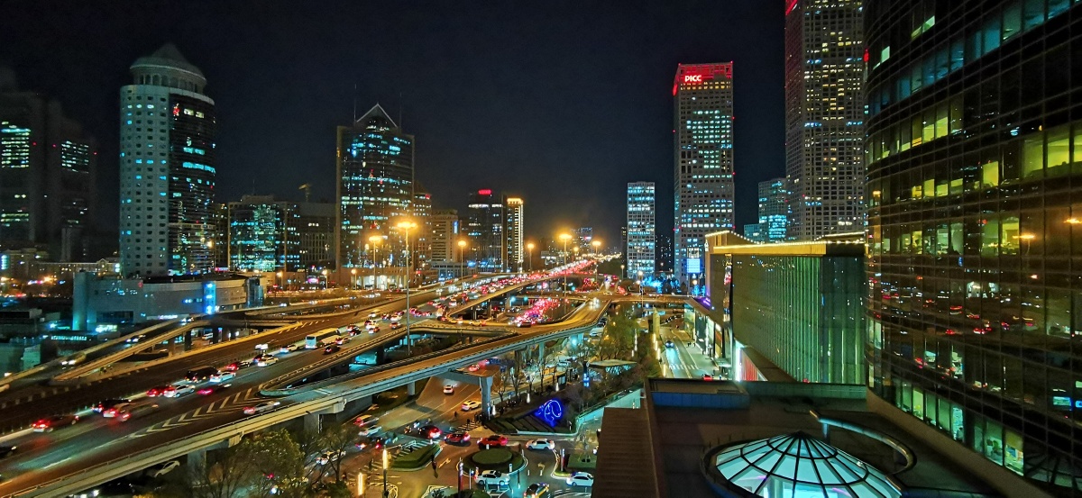 国贸鸟瞰北京夜色